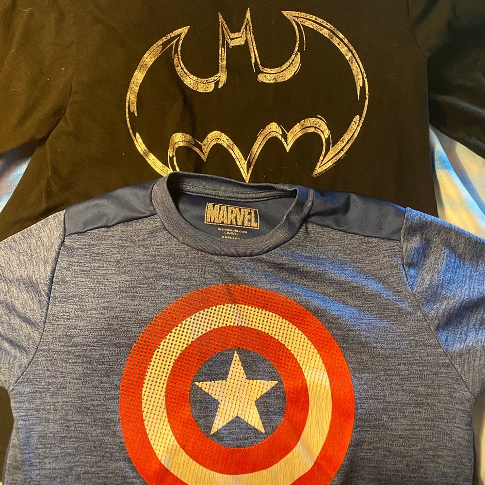 Bundle: S/S Captain America and L/S Batman Tees